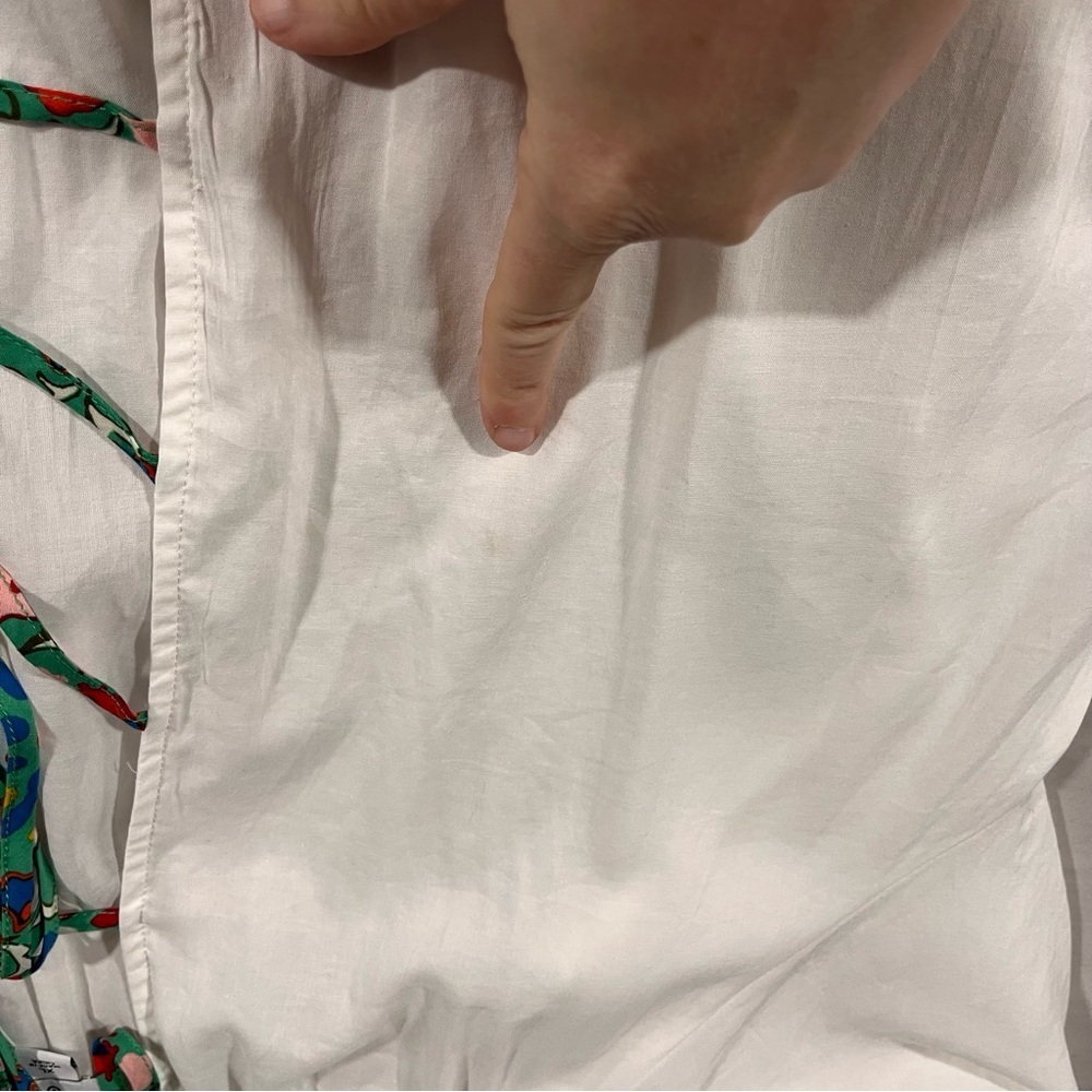 RHODE x Target White Maxi Swim Coverup with Green Accents XL - Picture 11 of 13